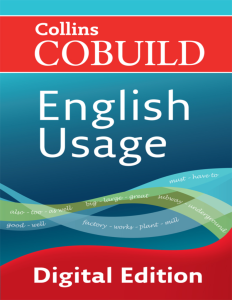 Collins Cobuild English Usage Book